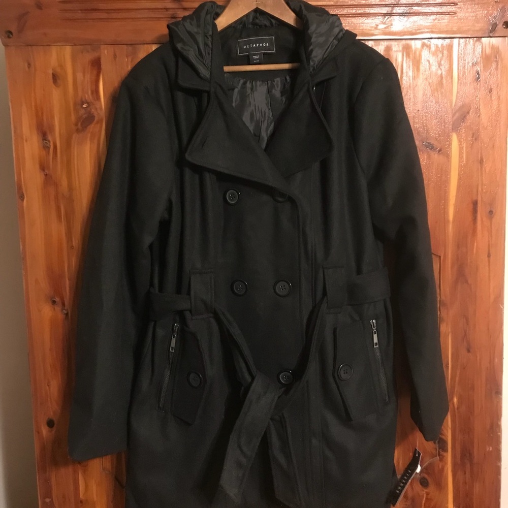 Metaphor Dark Navy Hooded Winter Jacket, Size XL
